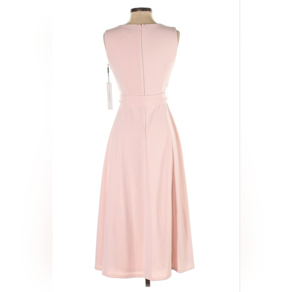 Calvin Klein Women's V-neck Sleeveless Belted Dress - Picture 2 of 16
